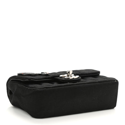 Chanel Satin Square Quilted Lipstick Charm Mini Flap Black 4 of 11