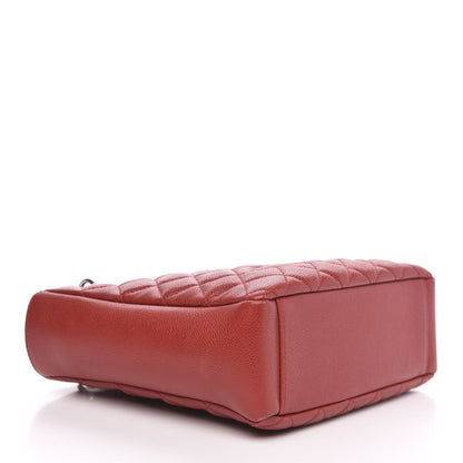 Chanel Caviar Quilted Petit Shopping Tote PST Red 4 of 14