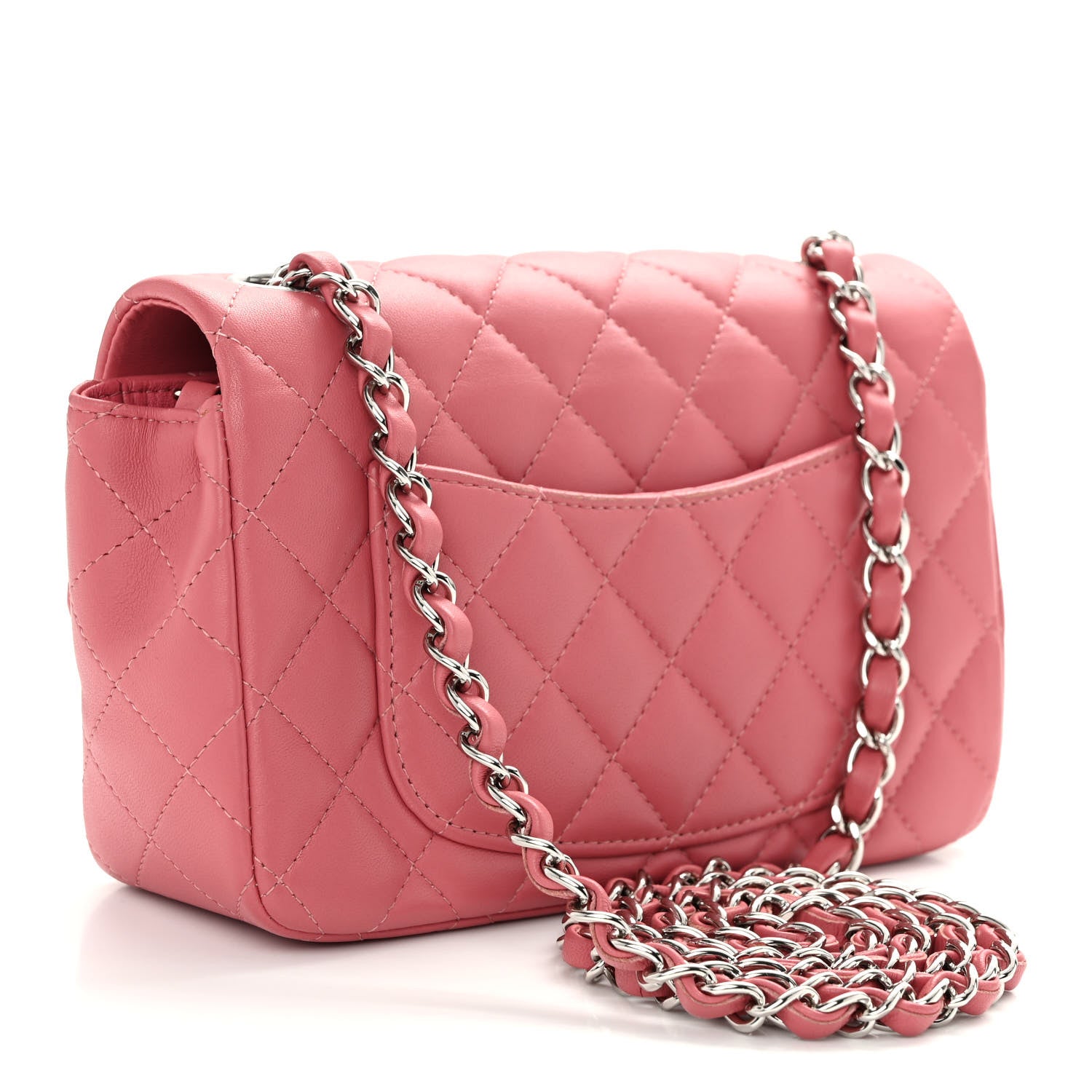 Chanel Lambskin Quilted Mini Rectangular Flap Pink 3 of 10