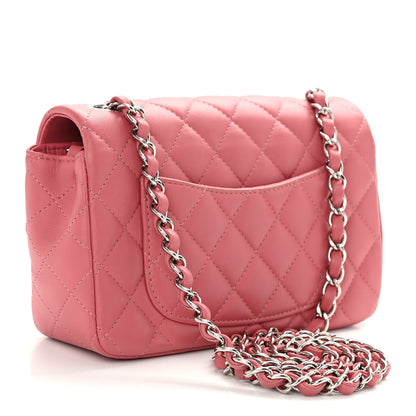Chanel Lambskin Quilted Mini Rectangular Flap Pink 3 of 10