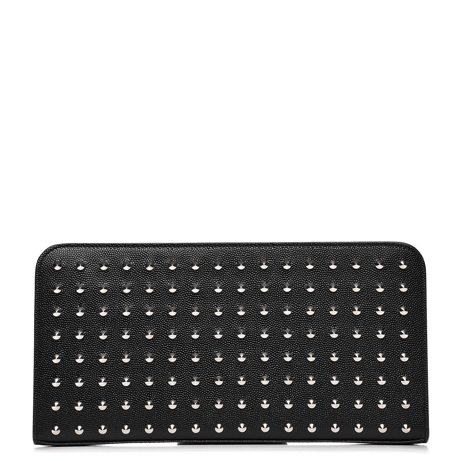Saint Laurent Grain De Poudre Studded Zip Around Wallet Black 1 of 8