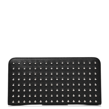 Saint Laurent Grain De Poudre Studded Zip Around Wallet Black 1 of 8