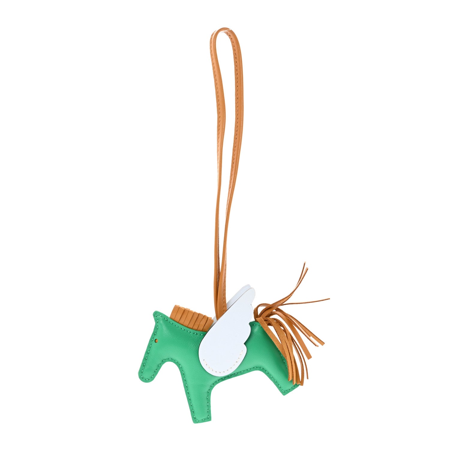 Hermes Milo Lambskin Grigri Rodeo Pegase Horse Bag Charm PM Menthe 1 of 4