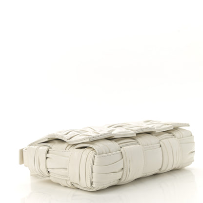 Bottega Veneta Calfskin Intreccio Plisse Cassette Crossbody Bag White 4 of 10