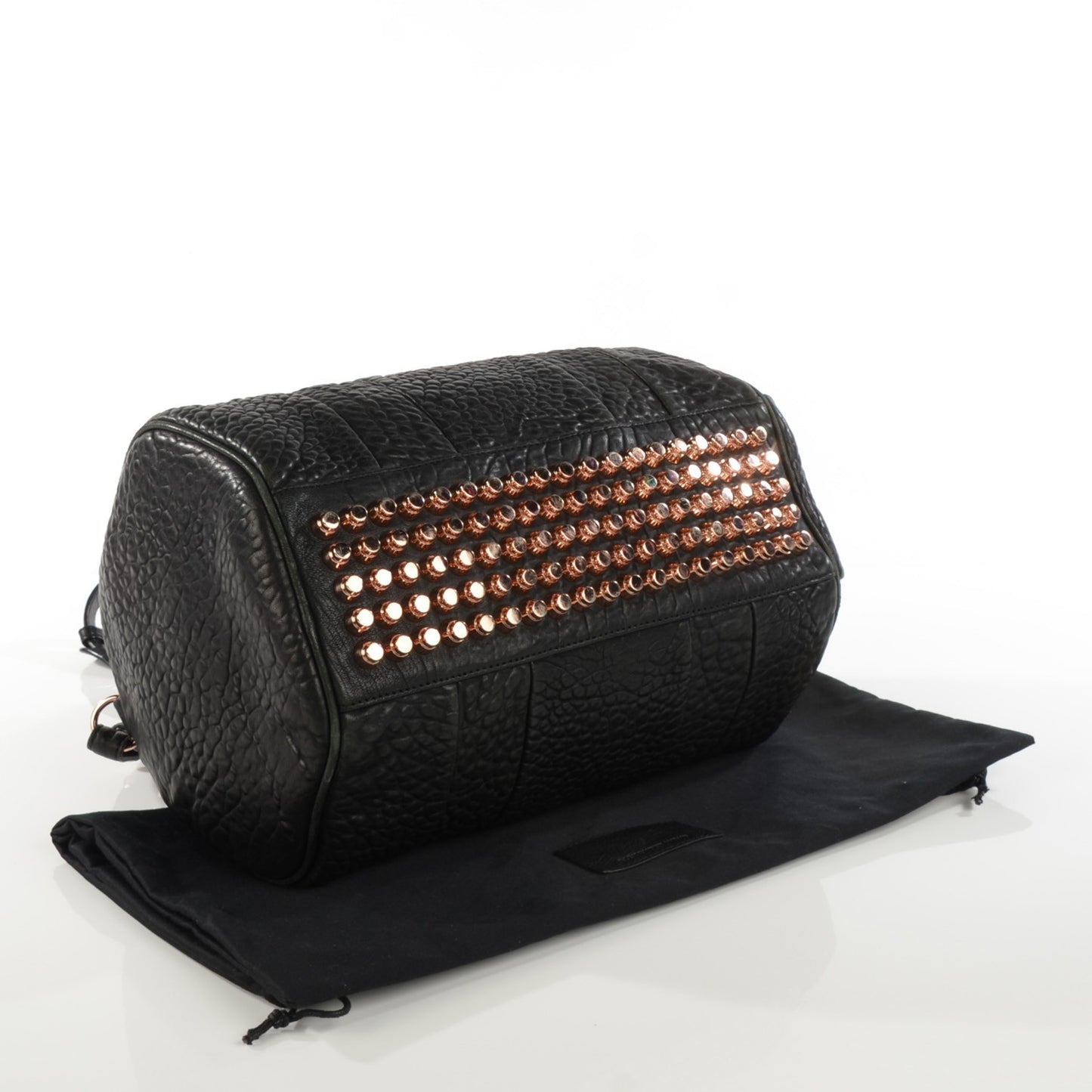 Pebbled Lambskin Rocco Black Rose Gold Hardware