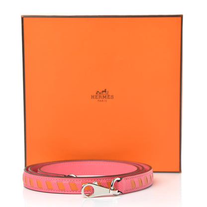 Hermes Epsom 16mm Tressage Shoulder Strap Rose Azalee Abricot 6 of 6