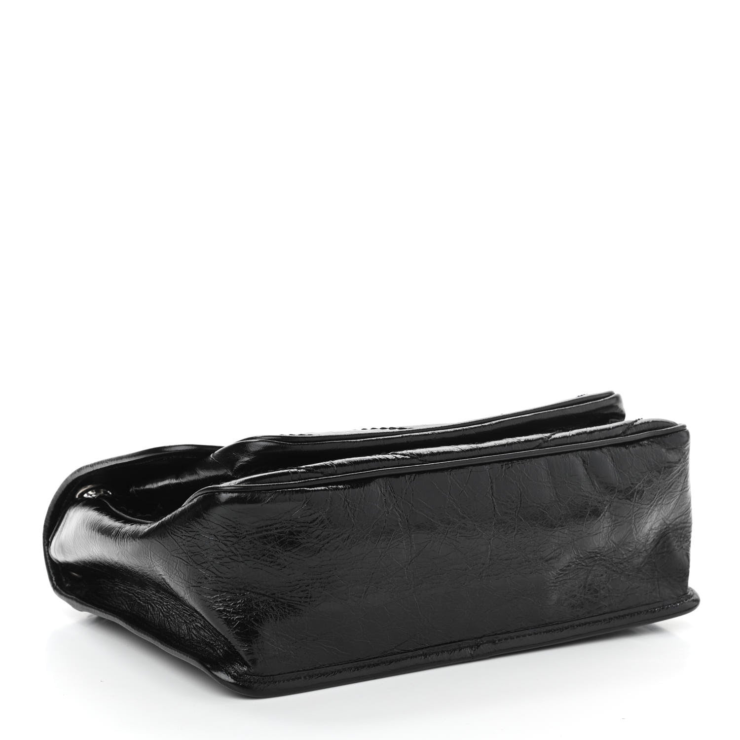 Saint Laurent Crinkled Calfskin Matelasse Monogram Medium Niki Chain Satchel Black 4 of 10