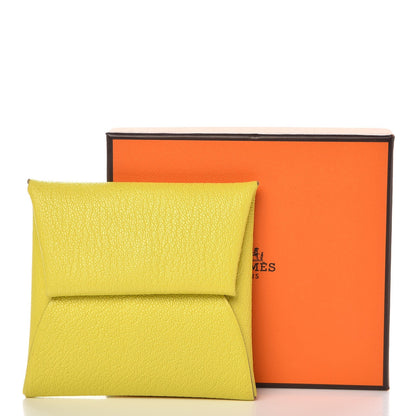 Hermes Chevre Mysore Bastia Coin Purse Lime 8 of 8