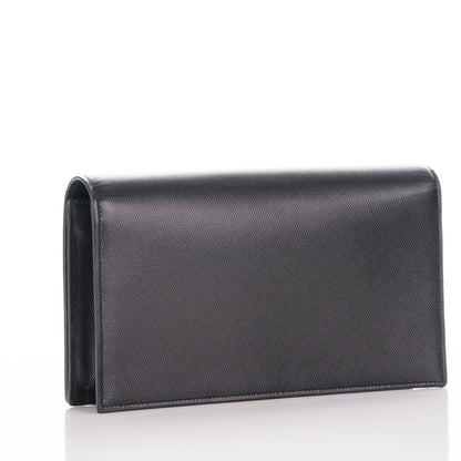 Saint Laurent Grain De Poudre Classic Monogram Clutch Nero Black 3 of 6