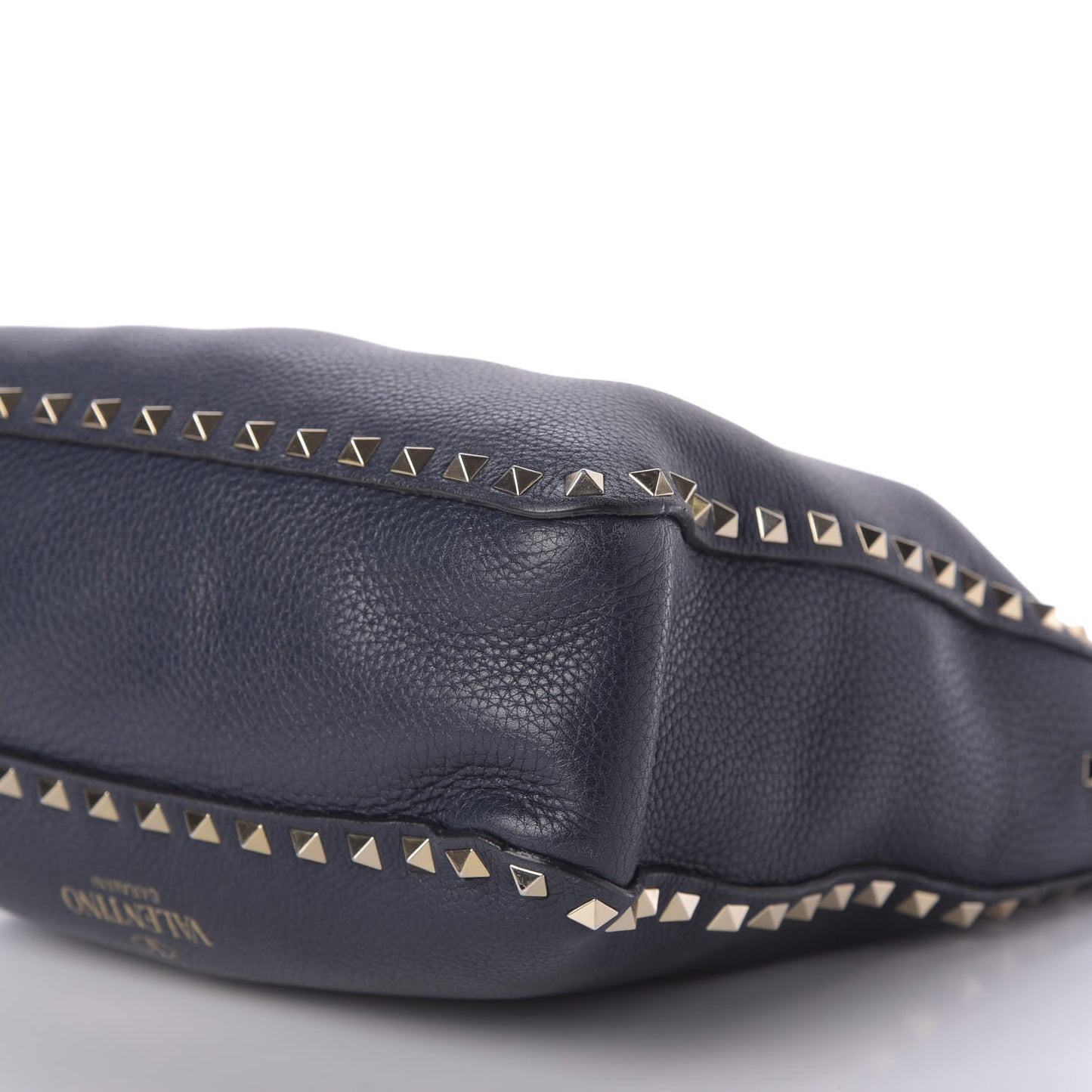 Pebbled Calfskin Small Rockstud Flip-Lock Messenger Bag Marine