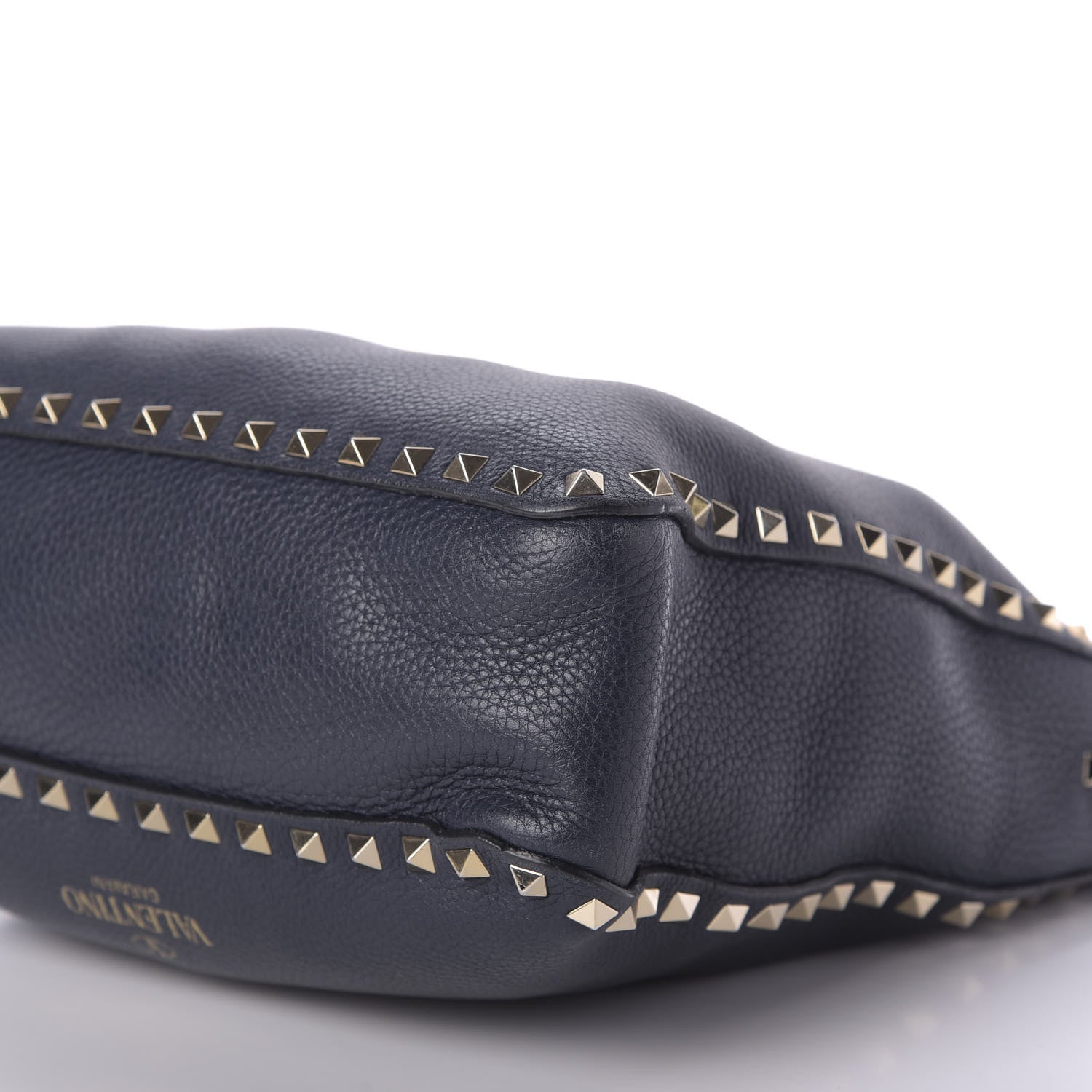 Valentino Garavani Pebbled Calfskin Small Rockstud Flip-Lock Messenger Bag Marine 7 of 10