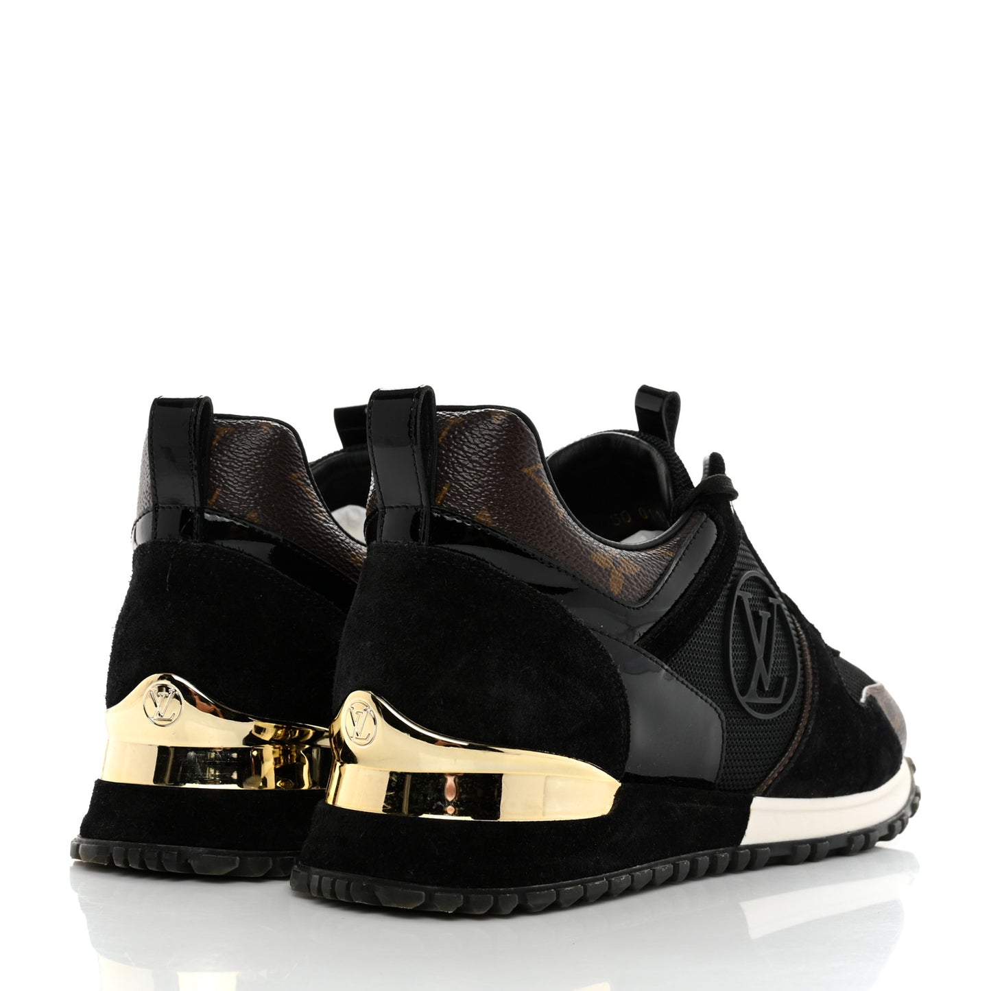 Suede Monogram Run Away Sneakers 36.5 Black