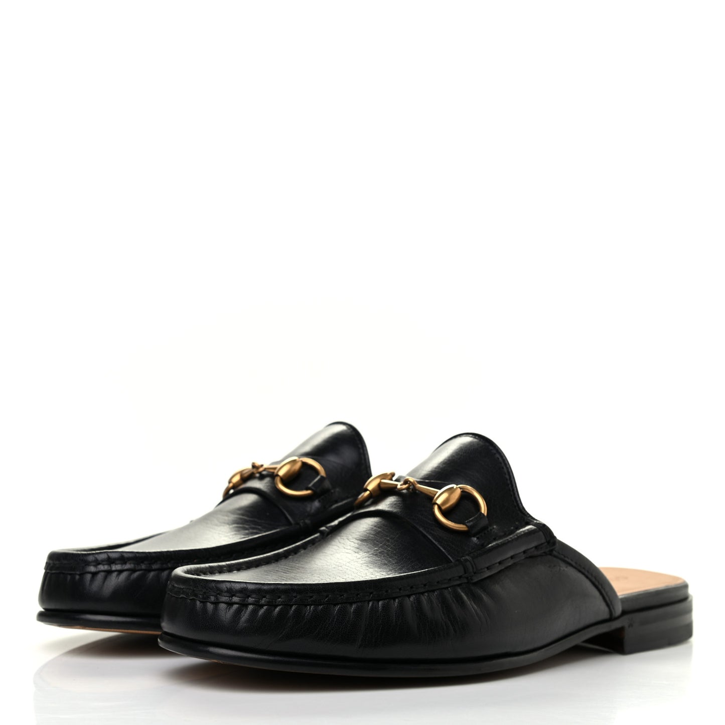 Goatskin Mens Horsebit Slippers 8.5 Black