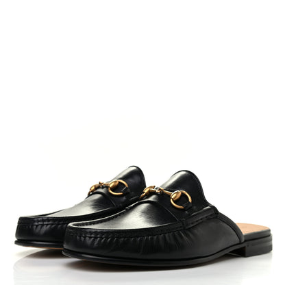 Gucci Goatskin Mens Horsebit Slippers 8.5 Black 3 of 8