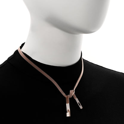Hermes 18K Rose Gold Diamond Kelly Gavroche Necklace XS 2 of 6