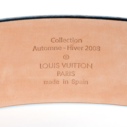 Louis Vuitton Leather Cube Embosse Belt Black 95 38 7 of 8