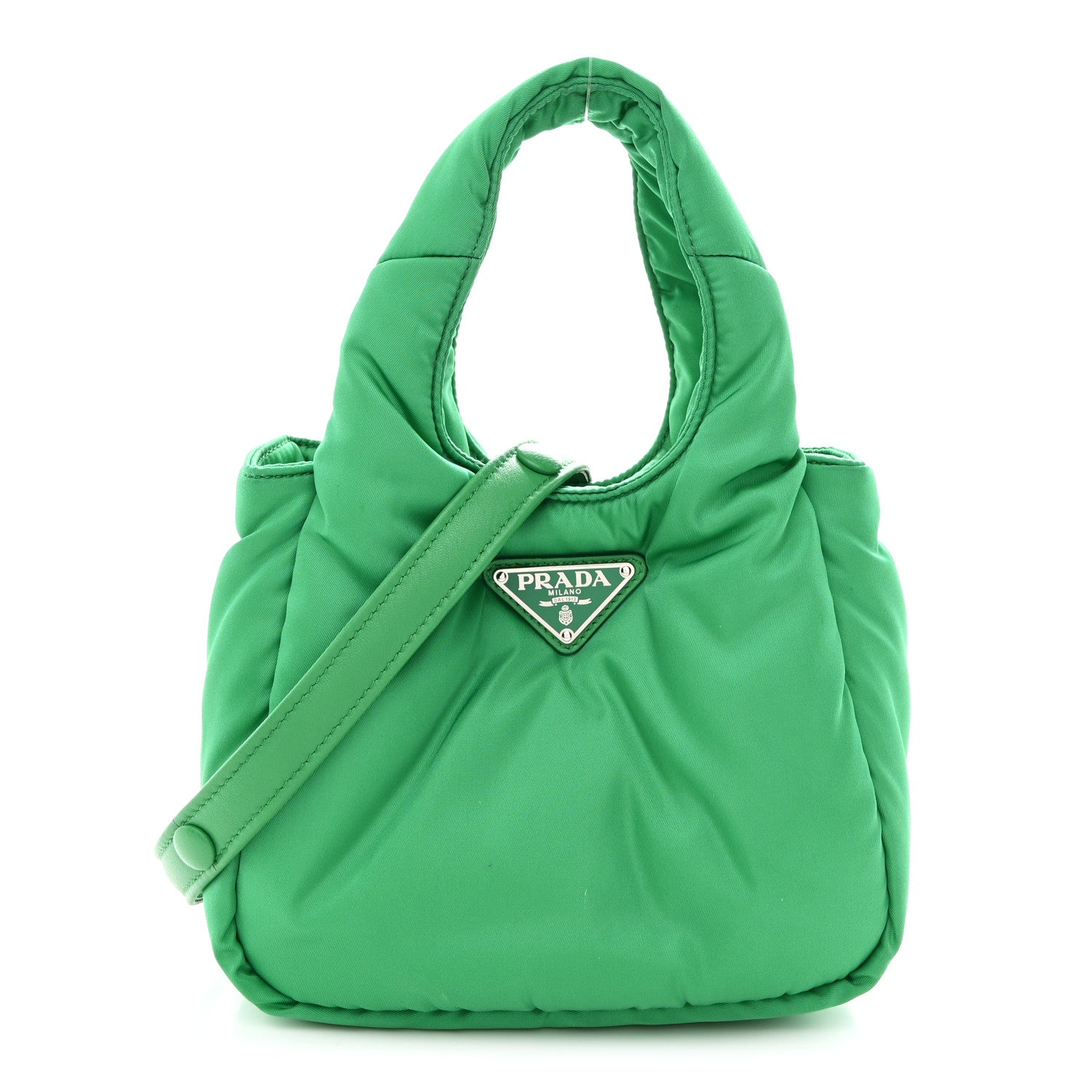 Prada Re-Nylon Soft Padded Small Double Handled Shoulder Bag Mango 1 of 10