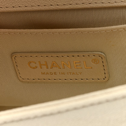 Chanel Caviar Quilted Small Boy Flap White 6 of 9