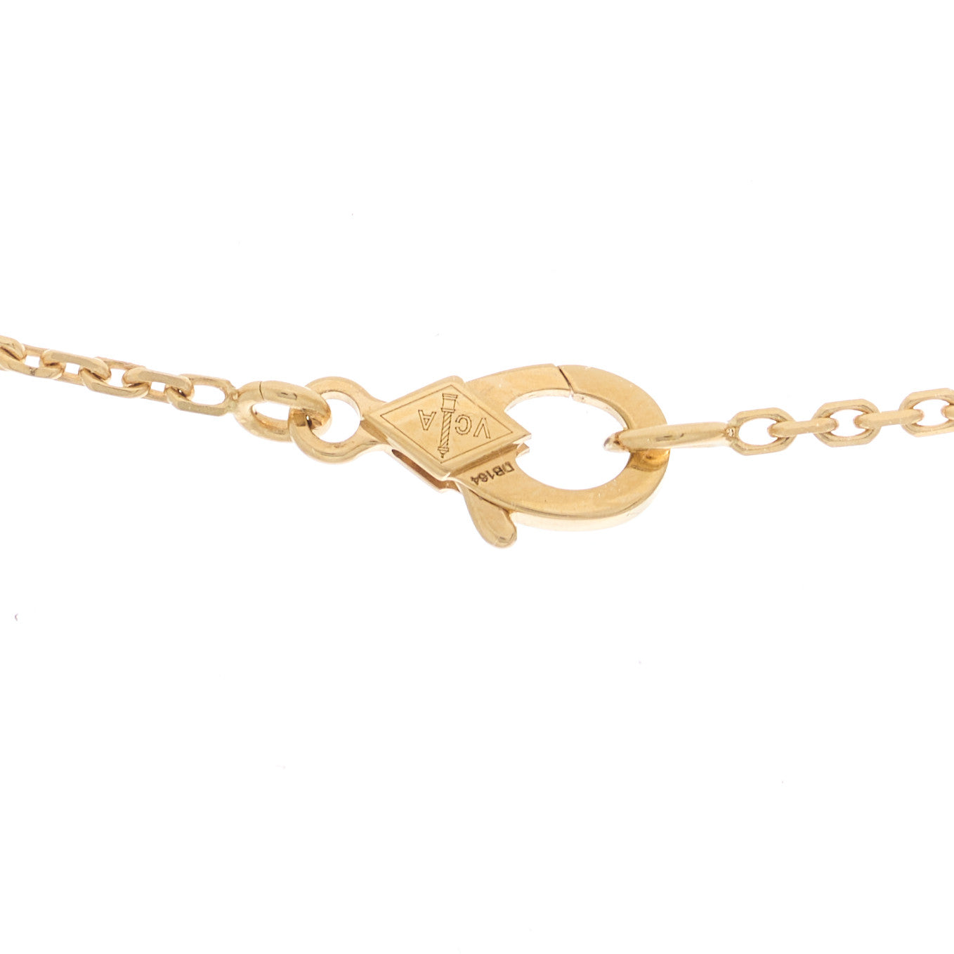 Van Cleef & Arpels 18K Yellow Gold Mother of Pearl Vintage Alhambra Pendant Necklace 4 of 7
