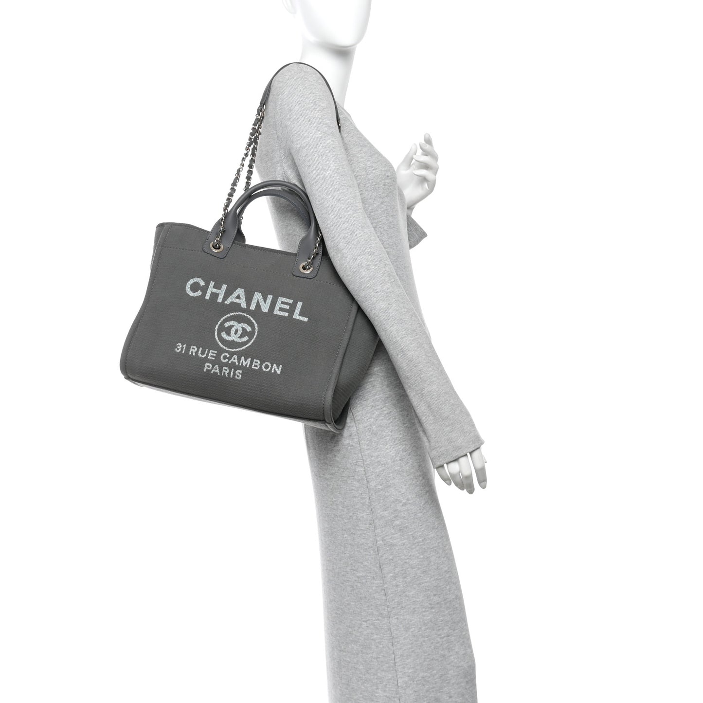 Mixed Fibers Small Deauville Tote Dark Grey