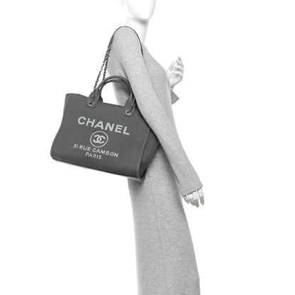 Chanel Mixed Fibers Small Deauville Tote Dark Grey 2 of 11