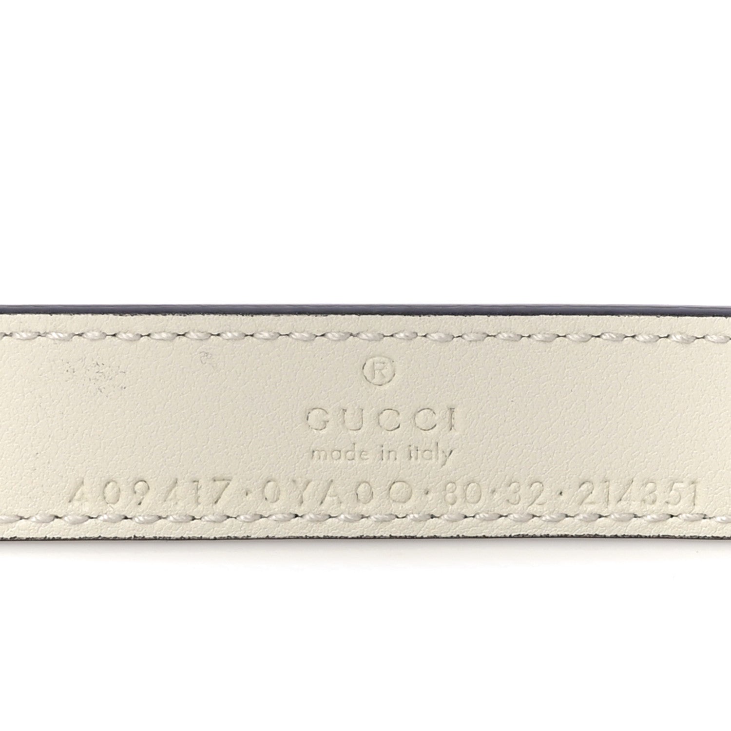Gucci Plutone Calfskin Double G 20mm Belt 80 32 Mystic White 5 of 7