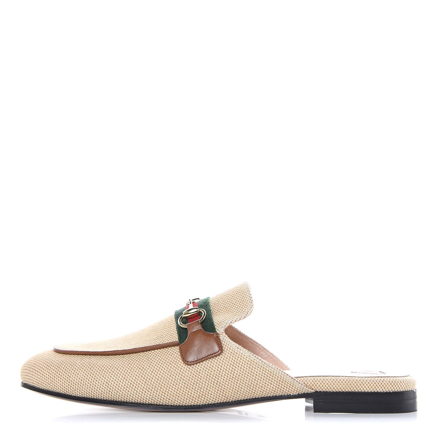 Canvas Vintage Charlotte Web Princetown Slippers 38.5 Sand Cuir