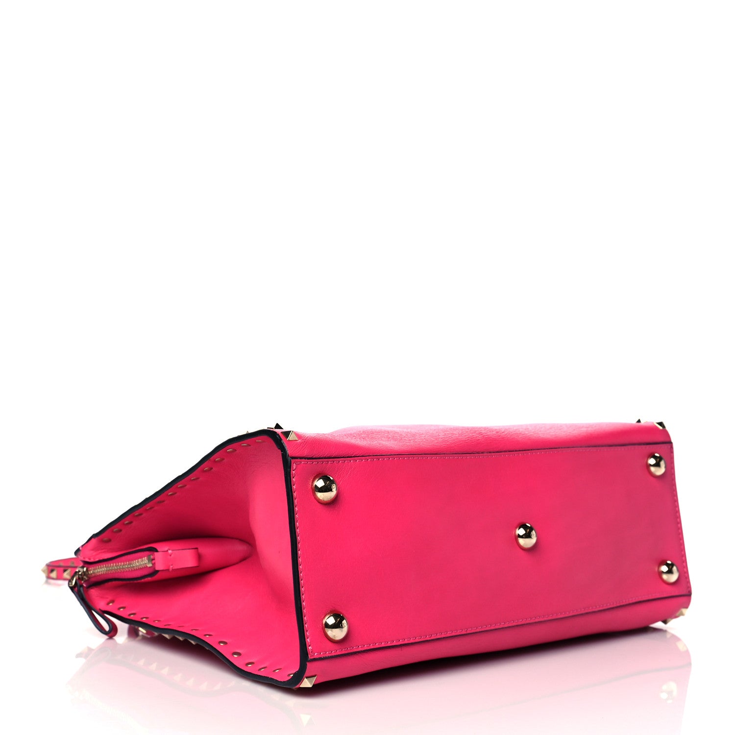 Valentino Garavani Vitello Rockstud Dome Shopper Pop Fuxia 4 of 10