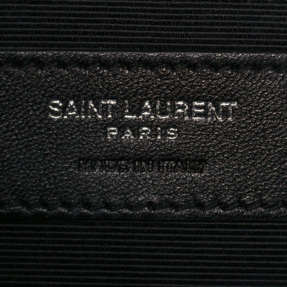 Saint Laurent Grain De Poudre Matelasse Chevron Large Monogram Satchel Black 6 of 12
