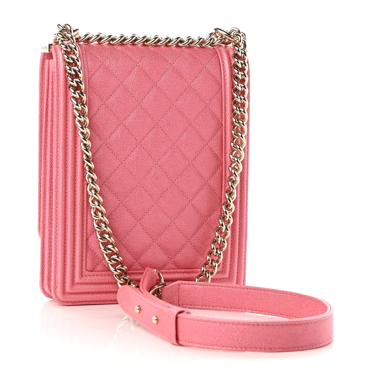 Caviar Quilted North South Boy Flap Pink
