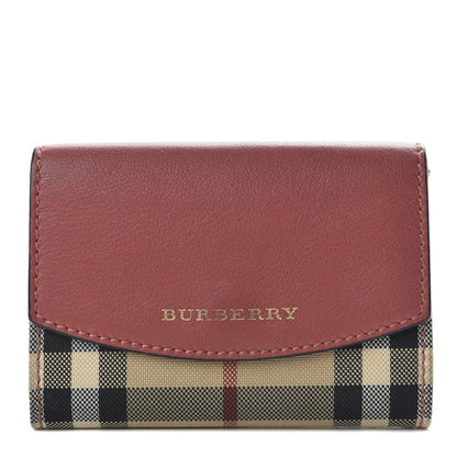 Burberry Calfskin House Check Chesam Card Case Cinnamon Red 1 of 7