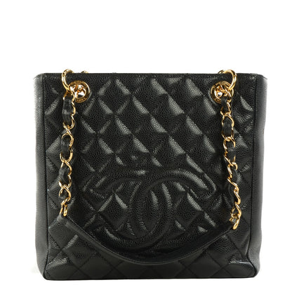 Chanel Caviar Quilted Petit Shopping Tote PST Black 1 of 9