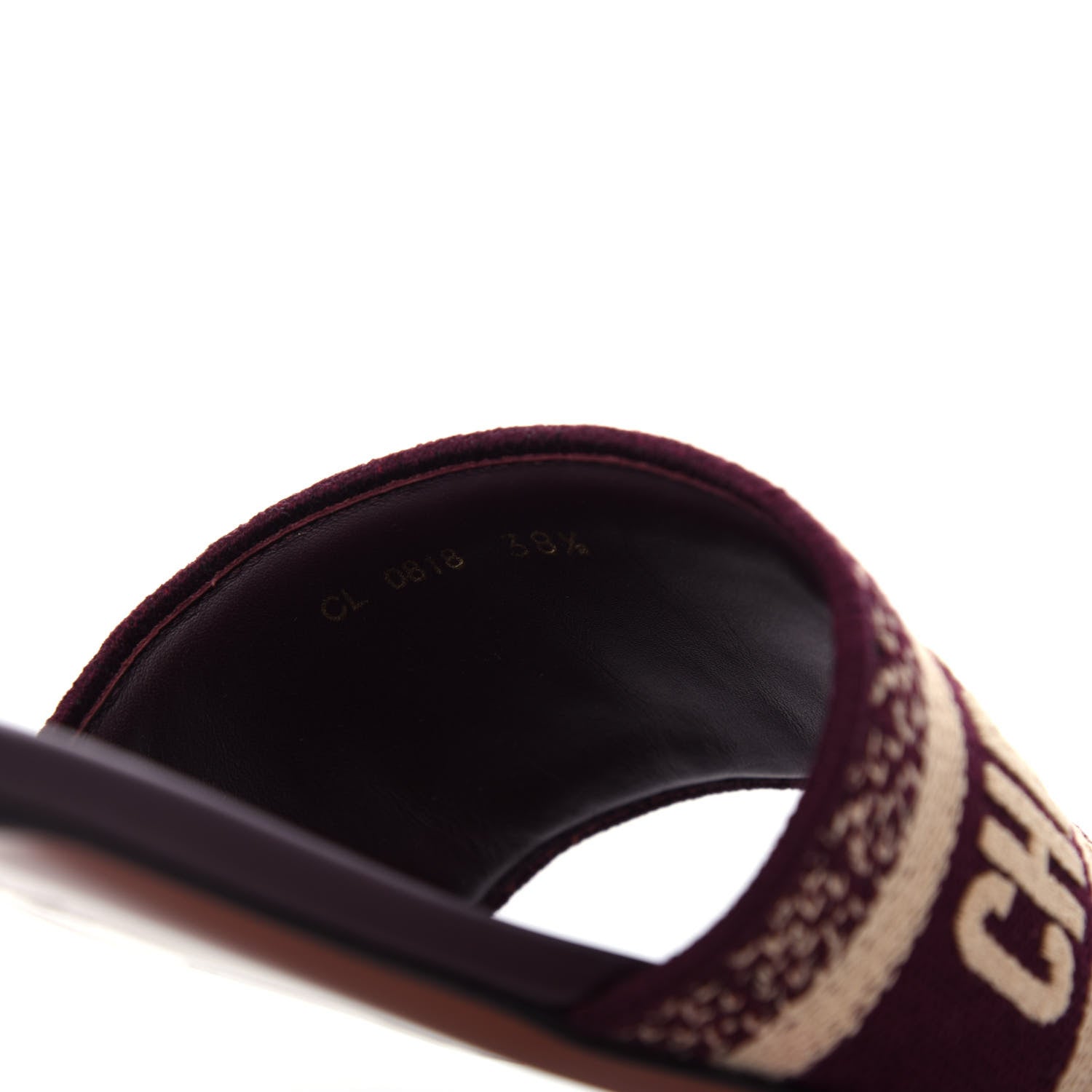 Christian Dior Canvas Embroidered Dway Mules Slide Sandals 38.5 Burgundy 10 of 11
