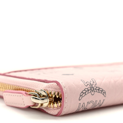 MCM Visetos Large Zip Around Wallet Powder Pink 7 of 9