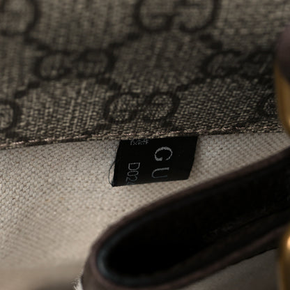 Gucci GG Supreme Monogram Web Small Neo Vintage Double Flap Messenger Bag Beige New Acero 8 of 11