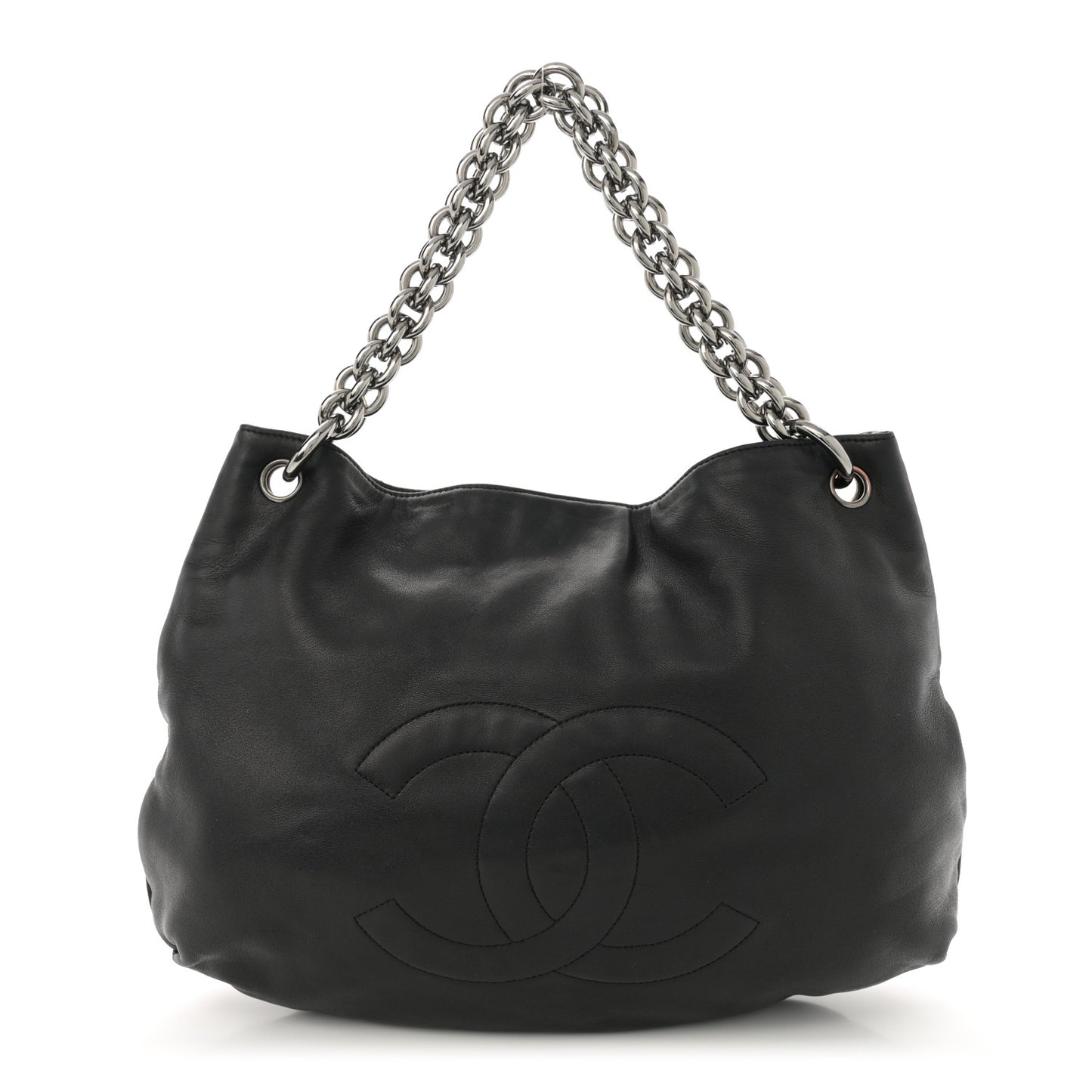 Lambskin Soft and Chain Small Hobo Black