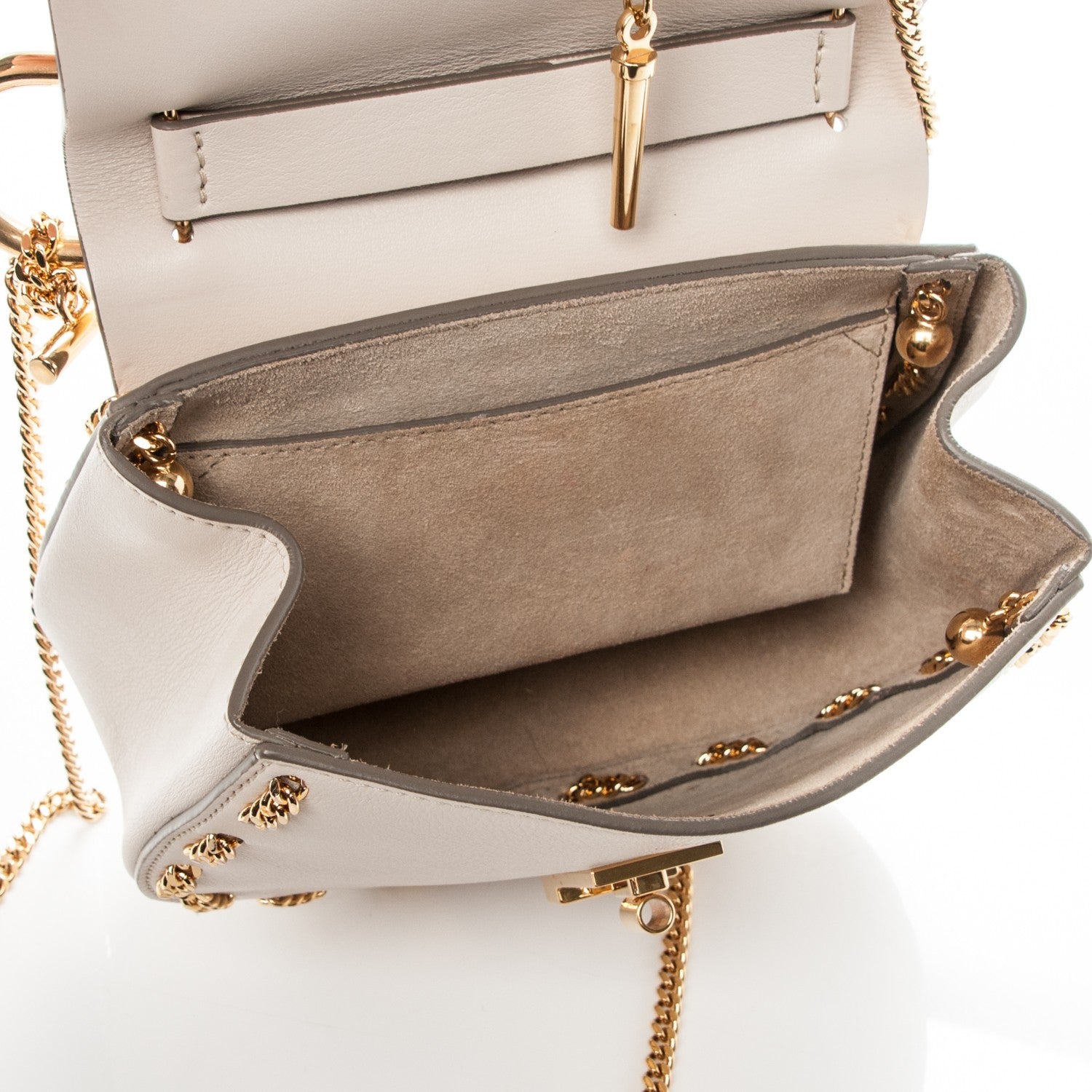 Chloe Calfskin Mini Drew Chain Shoulder Bag Abstract White 5 of 8