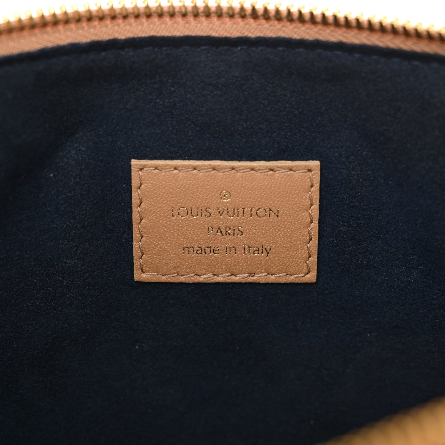 Lambskin Embossed Monogram Coussin PM Camel