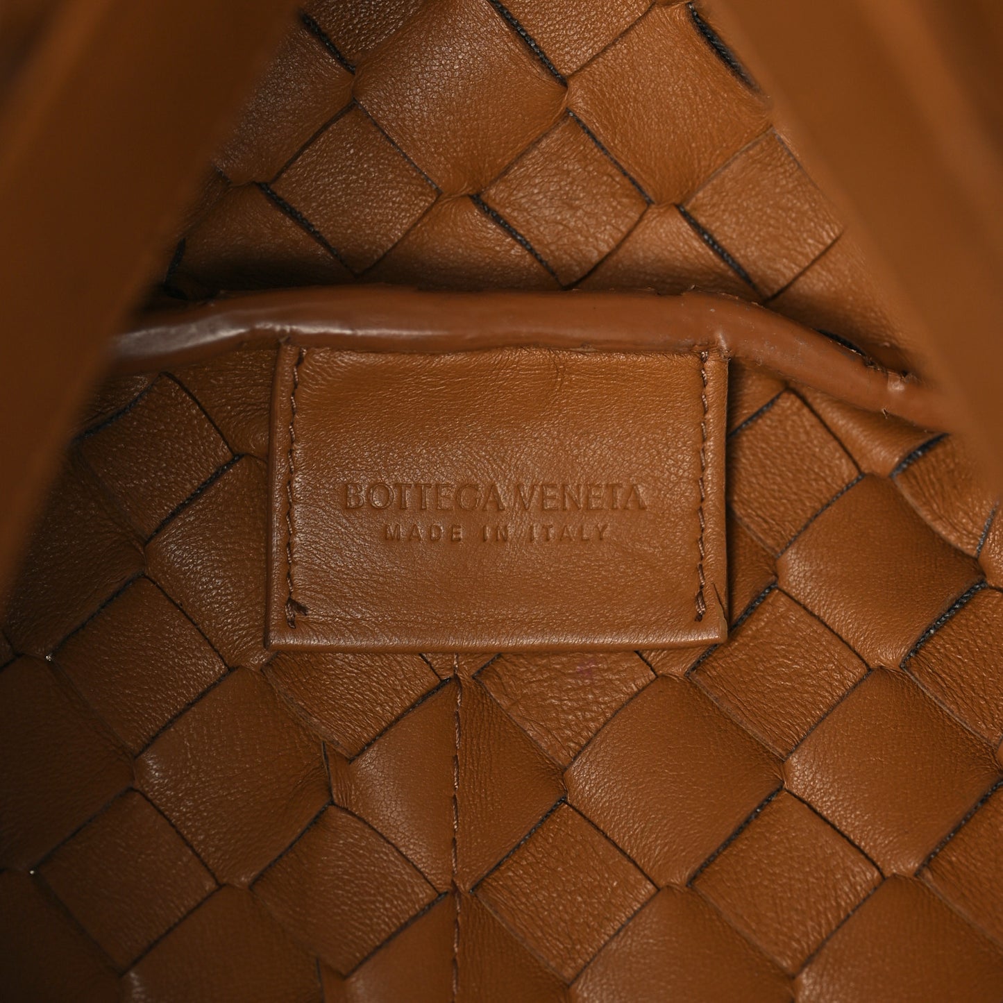 Nappa Intrecciato Tie Shoulder Bag Caramel