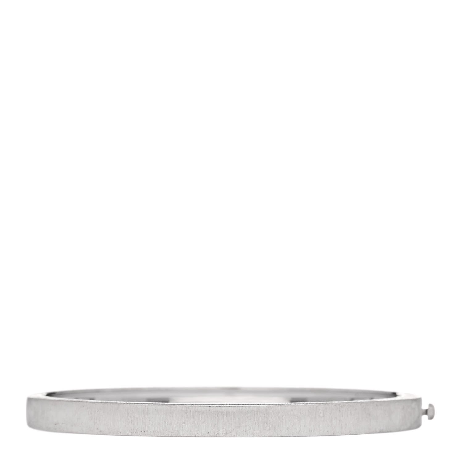 Buccellati 18K White Gold 5mm Macri Classica Bangle Bracelet 1 of 4