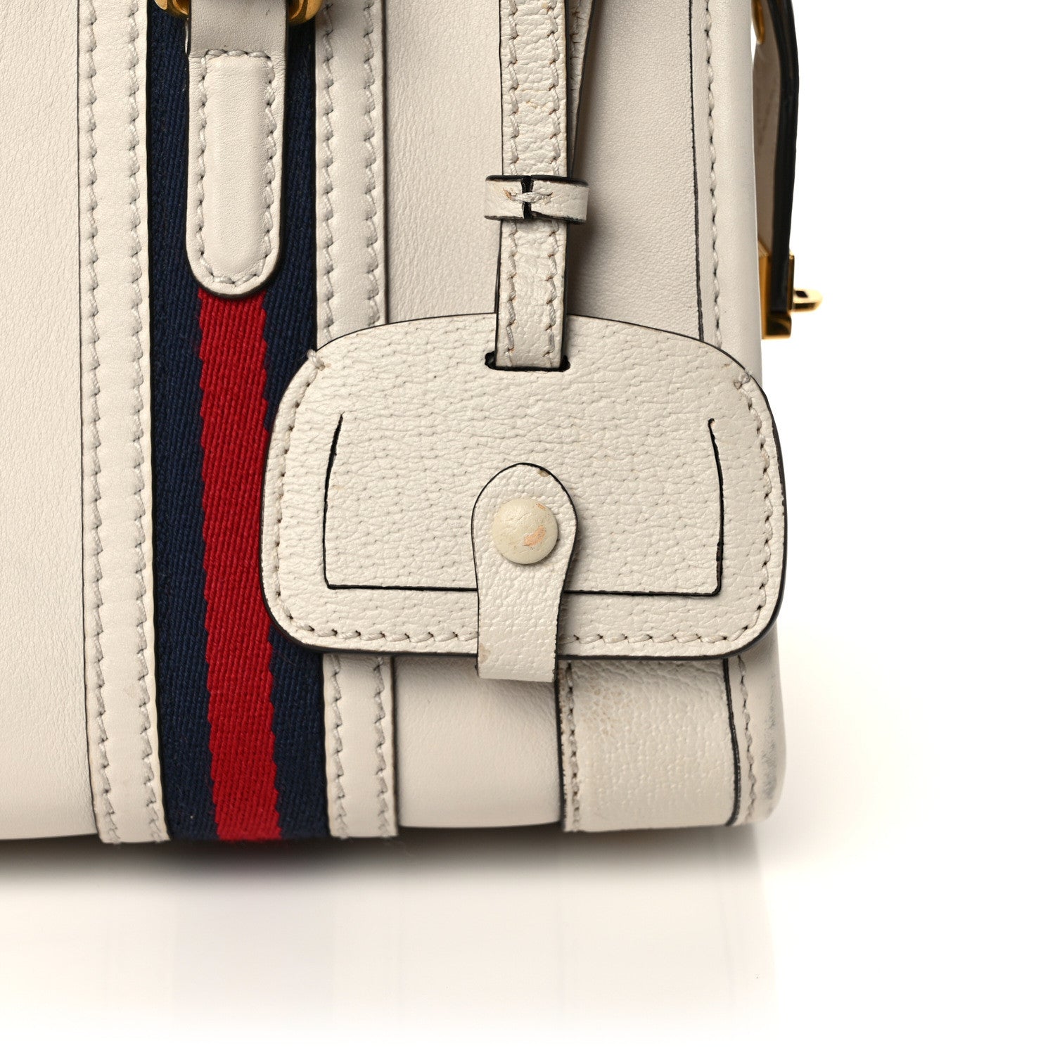 Gucci Koi Calfskin Small Bauletto Duffle Top Handle Bag Mystic White 16 of 17