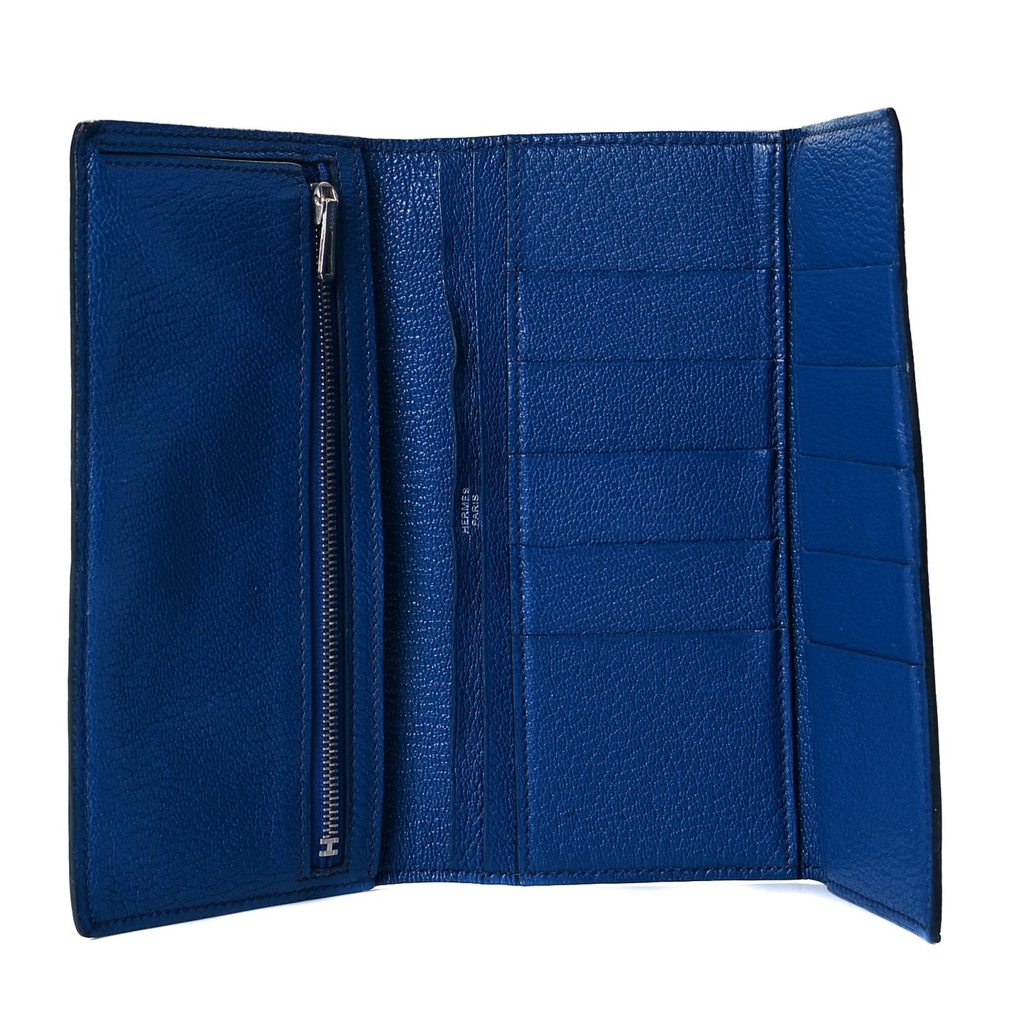 Chevre Mysore Bearn Gusset Wallet Bleu Paradis Bleu Saphir
