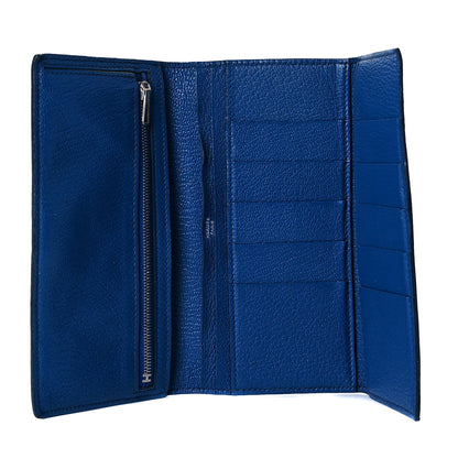 Hermes Chevre Mysore Bearn Gusset Wallet Bleu Paradis Bleu Saphir 7 of 8