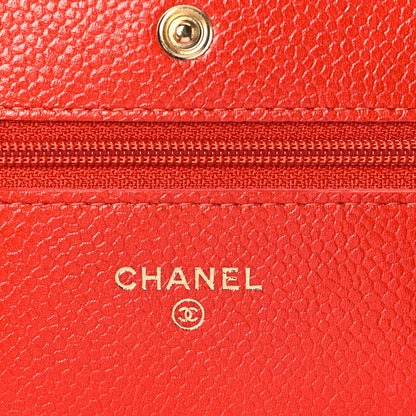 Chanel Caviar Quilted Wallet On Chain WOC Orange 5 of 8