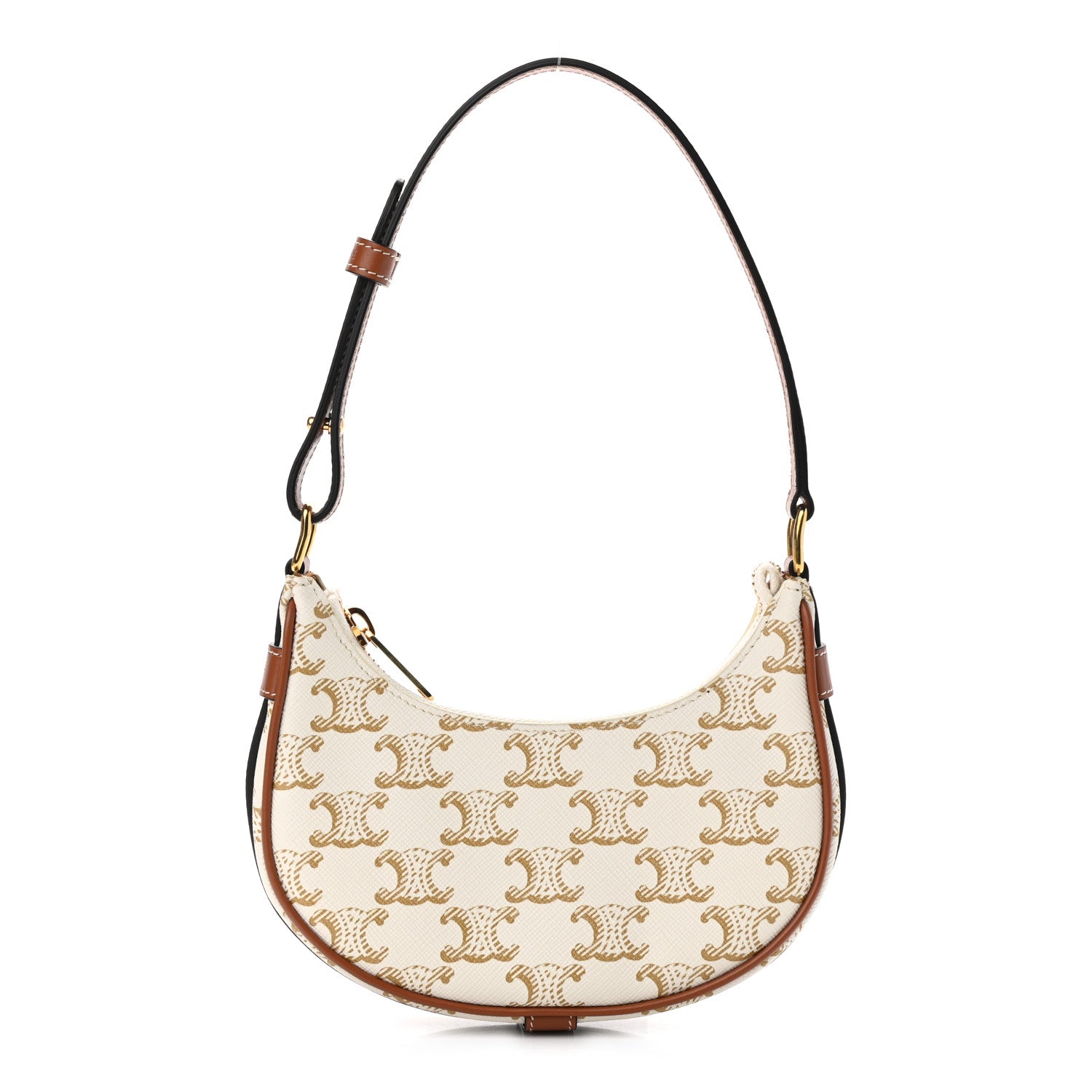 Celine Canvas Calfskin Mini Ava Triomphe Shoulder Bag White 1 of 13