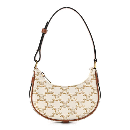 Celine Canvas Calfskin Mini Ava Triomphe Shoulder Bag White 1 of 14