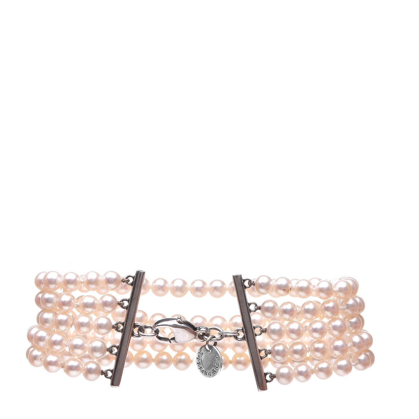 Sterling Silver Pearl 4.5mm Ziegfeld 5 Strand Bracelet