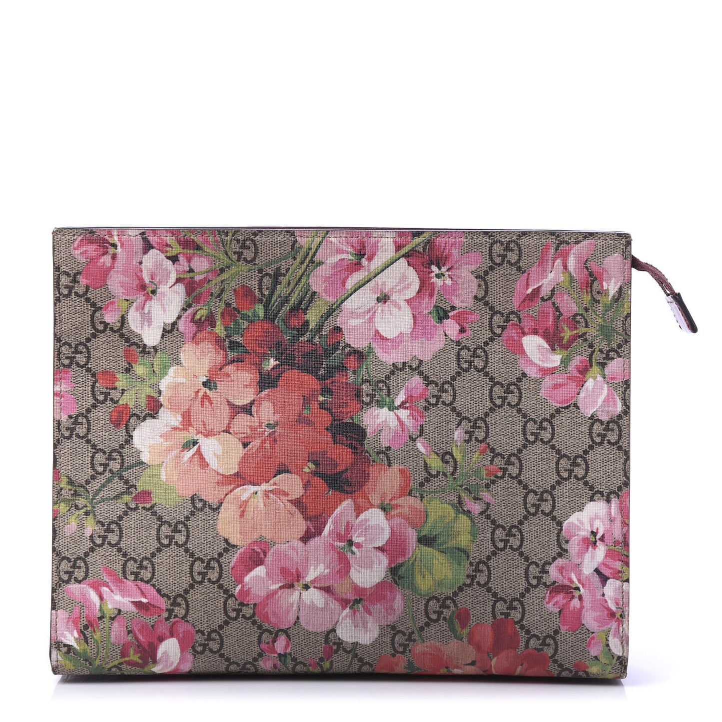 GG Supreme Monogram Blooms Large Cosmetic Case Beige Multicolor Dry Rose
