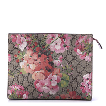 Gucci GG Supreme Monogram Blooms Large Cosmetic Case Beige Multicolor Dry Rose 1 of 10
