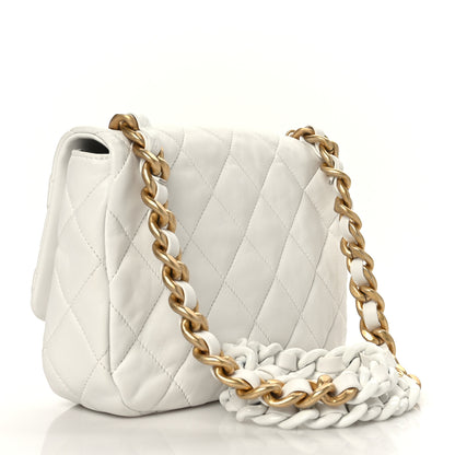 Chanel Lambskin Quilted Small Lacquered Chain Flap White 2 of 8